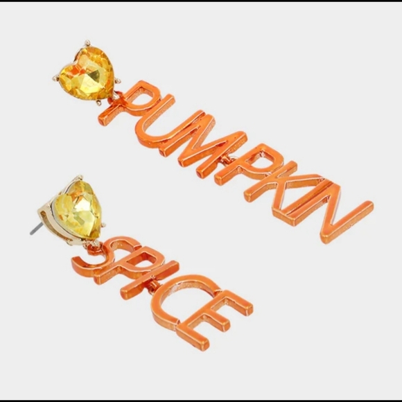 🏷 CLEARANCE! Betsey Johnson It's Fall Yall Pumpkin Spice Mis-matched Earrings. - Picture 2 of 9